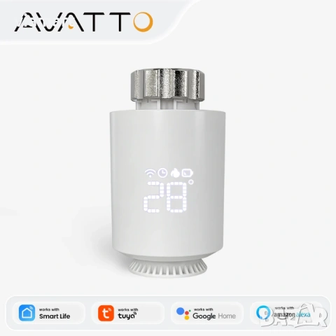 Смарт Термоглава за радиатор AVATTO TRV06, ZigBee 3.0, Tuya/Smart Life