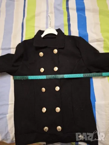 Дамско късо черно палто,номер S, снимка 5 - Палта, манта - 48157638