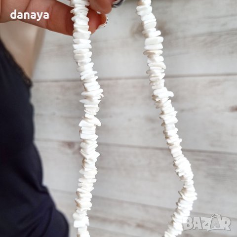 3320 Летен гердан с камъчета и мидички, снимка 3 - Колиета, медальони, синджири - 38905766