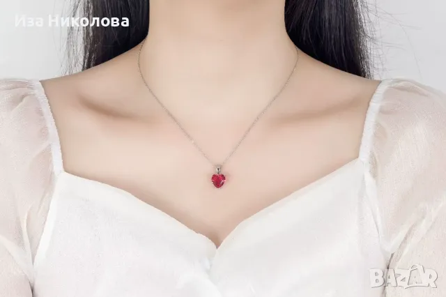 Сребърен комплект сърце, снимка 3 - Бижутерийни комплекти - 50316474