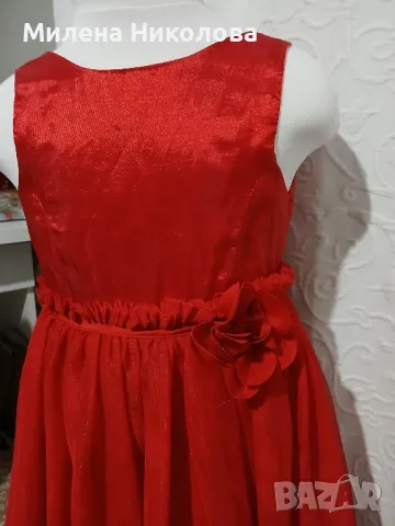 Рокля с тюл и пухена жилетка, снимка 2 - Детски рокли и поли - 49610038