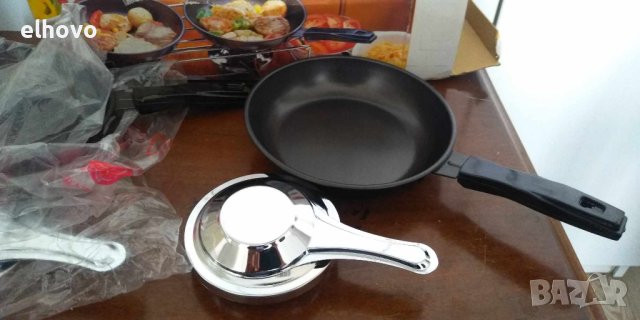 Комплект двоен котлон спиртник+2тиганчета, снимка 4 - Газови котлони - 42624812