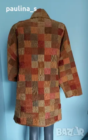 Преходно палто / манто в каре / универсален размер , снимка 8 - Палта, манта - 48927407