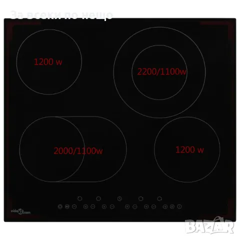 Керамичен плот с 4 котлона, сензорен контрол, 6600 W Код P232, снимка 2 - Котлони - 49758356