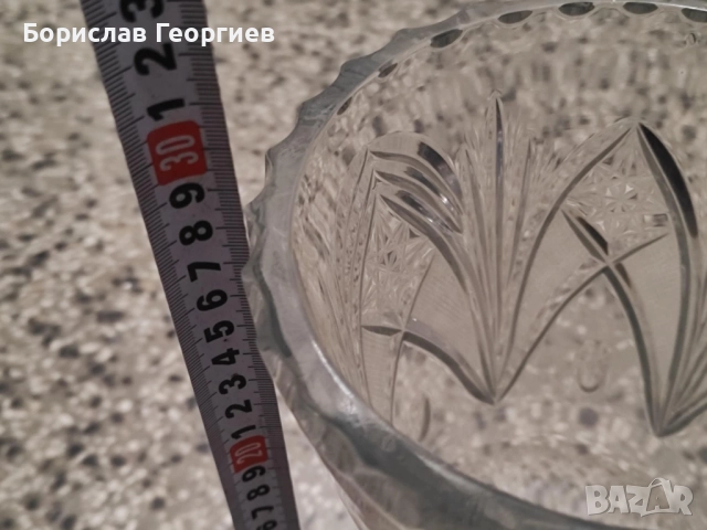 Българска кристална ваза, снимка 5 - Вази - 51983288