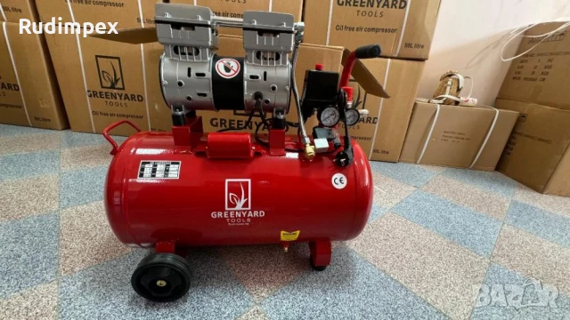 Въздушен Безмаслен компресор за въздух Greenyard 24л / 550W / 0.55HP - JN550, снимка 3 - Компресори - 46881399
