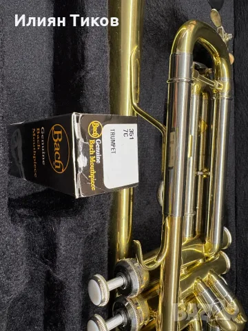 Тромпет Bach TR650 неразличим от нов, оригинален кейс и Bach 7C, снимка 8 - Духови инструменти - 56091721