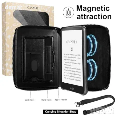Черен калъф E NET-CASE с цип за Kindle Paperwhite 12 и Colorsoft 2024, снимка 4 - Други стоки за дома - 56228539