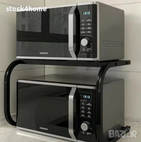 Стойка за микровълнова фурна, 55x35x35см, черна, капацитет 25кг, снимка 2 - Други стоки за дома - 52952392