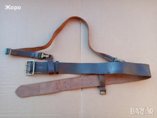 старинен кафяв офицерски колан с протупей БМК, снимка 6 - Антикварни и старинни предмети - 48838942