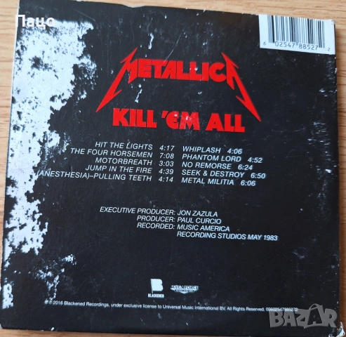 Metallica   Kill 'em All CD 1983 Blackened Recordings , снимка 11 - CD дискове - 54321963