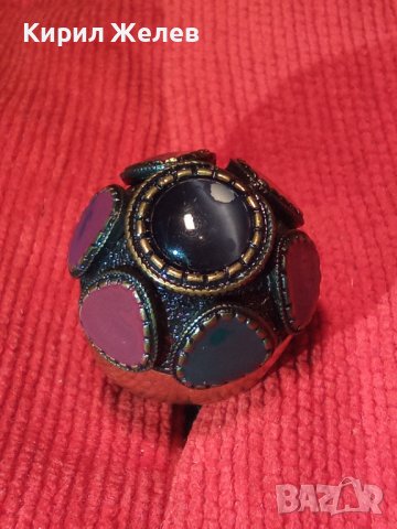ПОЗЛАТЕН ЕМАЙЛИРАН БРОНЗОВ ЕТНОГРАФСКИ СТИЛ МАСИВЕН ПРЪСТЕН 22960, снимка 5 - Пръстени - 36410806