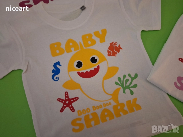 Семейни тениски Baby Shark, снимка 2 - Детски тениски и потници - 52942591