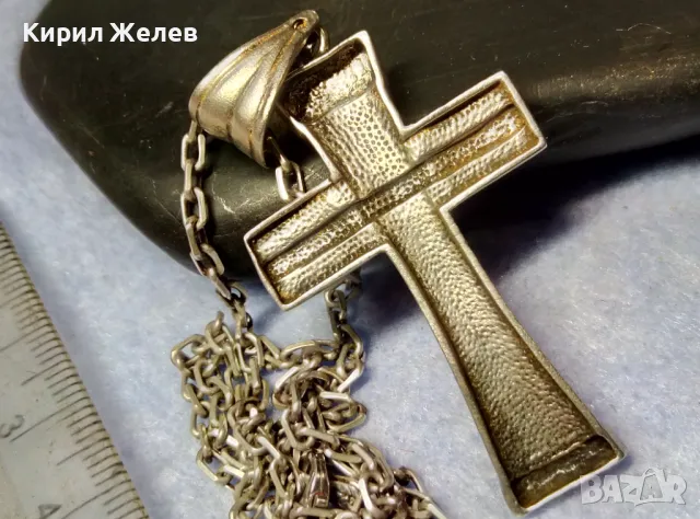 ГОЛЯМ СРЕБЪРЕН КРЪСТ РАЗПЯТИЕ СРЕБРО 925 с РЕТРО СРЕБЪРНА ВЕРИЖКА СРЕБРО 925 АРТ ИЗРАБОТКА 39982, снимка 8 - Колиета, медальони, синджири - 49351535