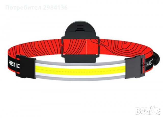 Акумулаторен LED челник COB лента с голяма яркост и три режима на работа, снимка 6 - Къмпинг осветление - 39978365