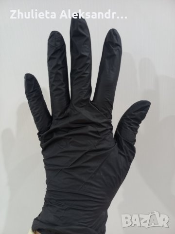 Нитрилни черни ръкавици, снимка 2 - Маникюр и педикюр - 35407958