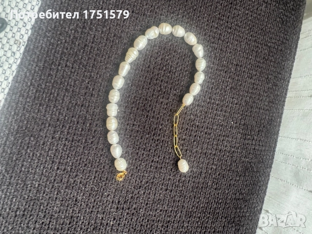 Нова гривна за крак с естествени перли, снимка 6 - Гривни - 52145474