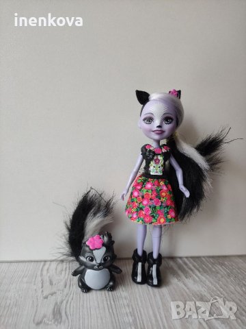 Кукла скункс и любимец Енчантималс Enchantimals 12лв., снимка 3 - Кукли - 37446349