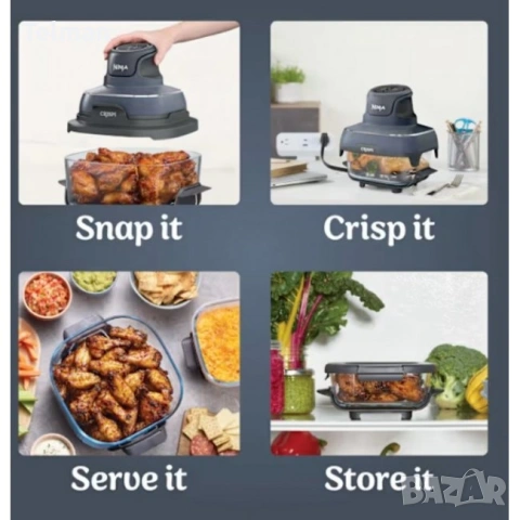 Фритюрник с горещ въздух Ninja Crispi 4 в 1 Air Fryer, снимка 4 - Фритюрници - 53910615