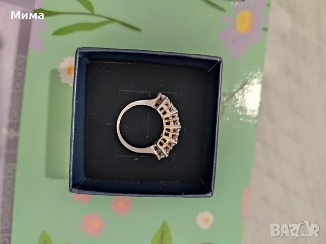 Сребърен пръстен "5 камъчета", снимка 2 - Пръстени - 51156285