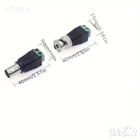 BNC конектори за камери и кабели, мъжки и женски, снимка 3 - Други - 51994846