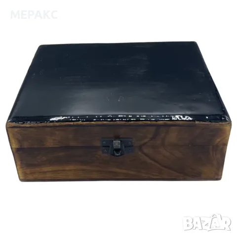 Голяма дървена кутия с керамична глазура – 20 × 15 × 7,5 см, снимка 2 - Други - 56223817