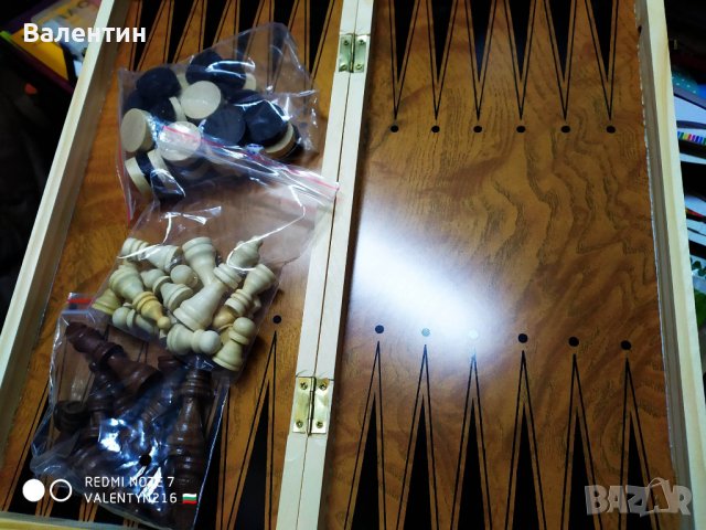 ШАХ - 3 в 1 - дървен, голям, качествен, снимка 3 - Образователни игри - 35295630