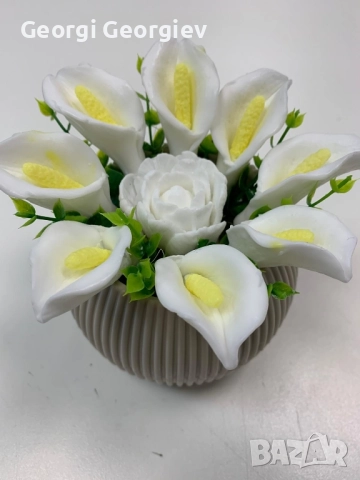 цветя изработени с глицеринов ароматен сапун , снимка 3 - Други - 51962068