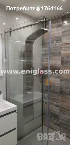 Стъклена душ кабина с плъзгащ механизъм и прозрачно стъкло от ЕНИГЛАС, снимка 3 - Душ кабини и вани - 47691731