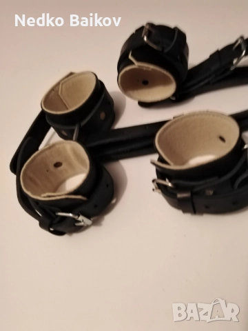 Кожени белезници за фиксация към легло, снимка 2 - Медицински консумативи - 52178725