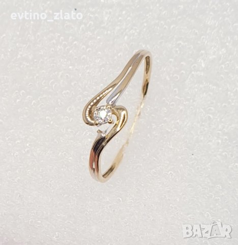 Златни  пръстени с диаманти и сапфири -750/18К, снимка 14 - Пръстени - 42881891