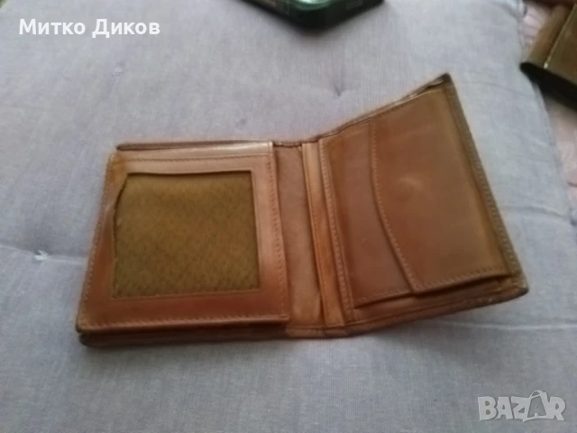 Лебед марков портфейл  естествена кожа 118х94мм , снимка 5 - Портфейли, портмонета - 51422559