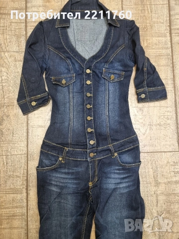 Дамски дънков гащеризон , снимка 4 - Гащеризони - 53075157