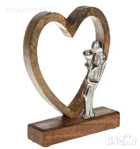 Декоративна украса дървено сърце, 18x5x22 см, снимка 2 - Декорация за дома - 48957831