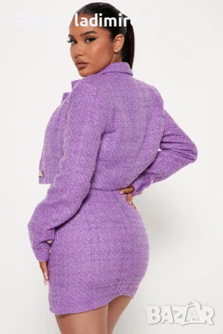 FASHION NOVA Комплект От Туид - Рокля и Сако, снимка 5 - Комплекти - 52485143