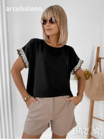 Дамска блуза с къси ръкави GENUA, 3цвята , снимка 8 - Тениски - 51022363