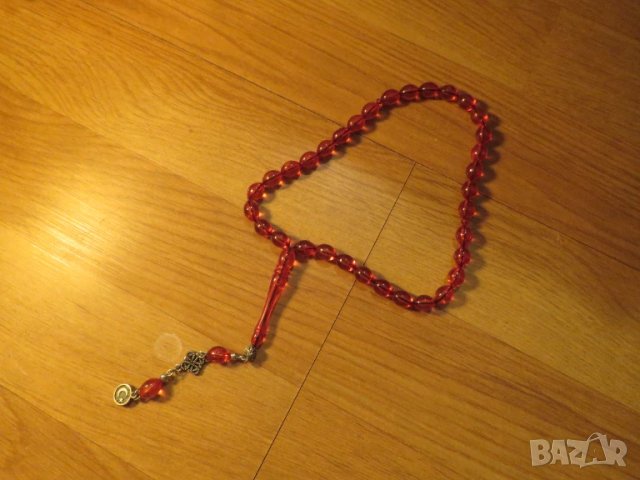 Броеница, оранжева османска броеница с турския флаг, турска броеница  с 33 мъниста