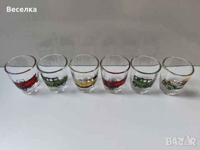 Комплект 6 бр чашки с ретро автомобили , снимка 6 - Антикварни и старинни предмети - 50964443