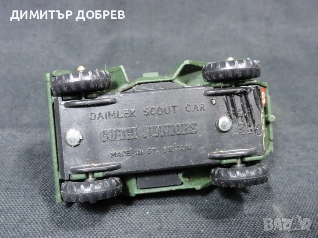  СТАРА РЕТРО МЕТАЛНА КОЛИЧКА DAIMLER SCOUT CAR CORGI JUNIORS, снимка 6 - Колекции - 53151660
