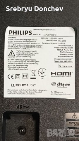 Philips 55PUS7363/12 с дефектен  екран-715G9309-P01-000-003S/715G8579-M0C-B01-005K/TPT550U1-QVN05.U в Части  и Платки в гр. Пловдив - ID38930214 — Bazar.bg