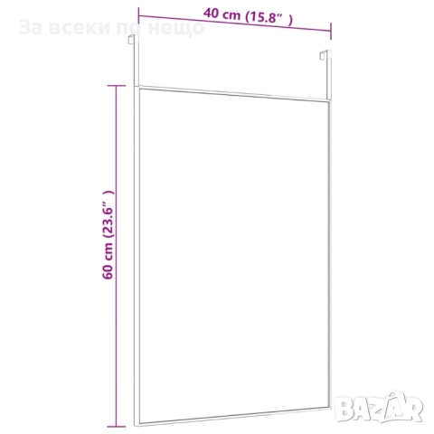 Огледало за врата, златисто, 40x60 см, стъкло и алуминий Код P1141, снимка 3 - Огледала - 51697703