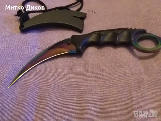  Нож Карамбит с калъвче за врата нов  Karambit Tactical, тактически нож, снимка 6 - Ножове - 48694734