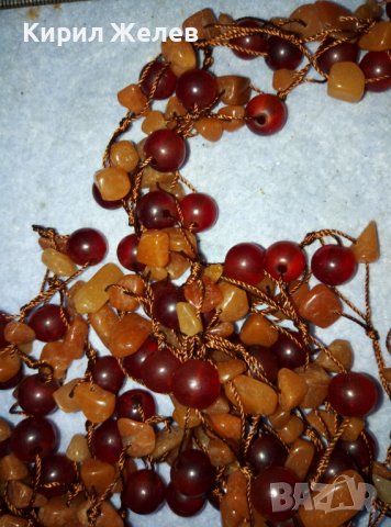 ВЕЛИКОЛЕПНА СКЪПОЦЕННА РЕТРО АРТ ХЕНД МЕЙД ОГЪРЛИЦА от НАТУРАЛЕН КАРНЕОЛ и КЕХЛИБАР 39224, снимка 10 - Колиета, медальони, синджири - 42091206