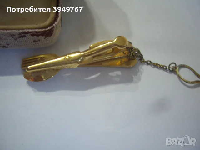 Стара позлатена игла за вратовръзка., снимка 2 - Други - 50259739