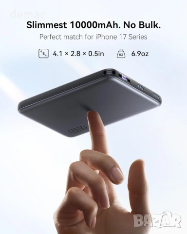 Външна батерия INIU за MagSafe 25W Qi2.2 10000mAh, 45W PD, само за iPhone, бяла, снимка 2 - Външни батерии - 53949187