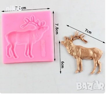 Елен лопатар горски силиконов молд форма украса декор торта фондан шоколад, снимка 2 - Форми - 20637182