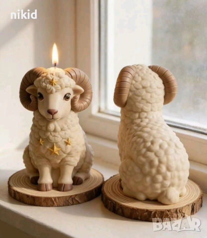 3d Овен овца Агне Силиконов молд форма фондан шоколад гипс свещ смола декор, снимка 2 - Форми - 54129425