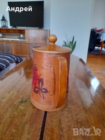 Стара дървена кана, снимка 4 - Други ценни предмети - 40599617