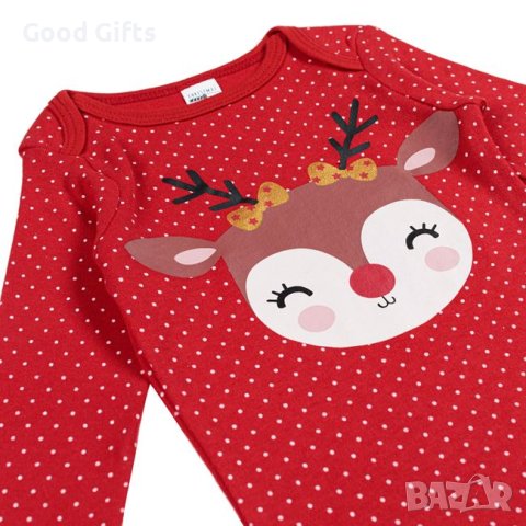 Бебешко коледно боди, Еленче, снимка 2 - Бодита за бебе - 42779570