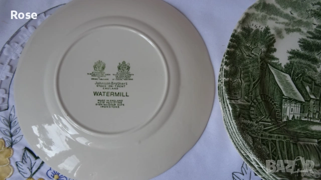 Чинии, чаши, чайник ”Watermill” Англия Johnson Brothers., снимка 8 - Сервизи - 53956066